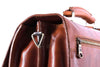 Aktentasche Braun Leder Zipper Rückansicht | Soho Brief