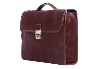 Aktentasche Braun Leder Seitenansicht | Henk's Brief