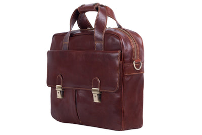 Aktentasche Leder Braun Seitenansicht | City Brief