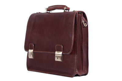 Aktentasche Leder Braun Seitenansicht | Duke's Brief