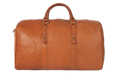 Reisetasche aus braunem Kalbsleder Frontansicht | Ritus' Duffle X